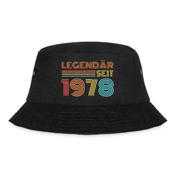 LEGENDÄR seit 1978 Geburtstag - Bucket Hat - Schwarz - Vorne - Lela (165cm)
