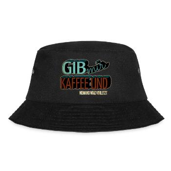 lustig kaffeesatz spaß kaffeekanne geschenkidee - Bucket Hat - Schwarz - Vorne - Lela (165cm)