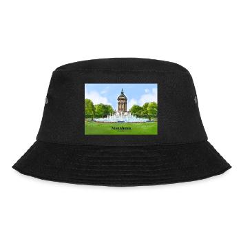 Wasserturm Mannheim Aquarell - Bucket Hat - Schwarz - Vorne - Lela (165cm)