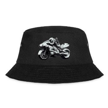 Science fiction motorcycle with biker of the future - Bucket Hat - black - Front - Lela (165cm)