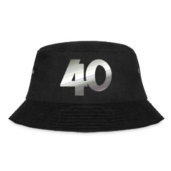 geschenk, 40 metallisch - Bucket Hat - Schwarz - Vorne - Lela (165cm)