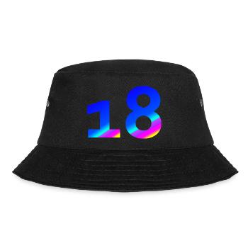 verschenken, 18 blauton mit Farbverlauf - Bucket Hat - Schwarz - Vorne - Lela (165cm)
