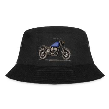 Chopper as a vintage motorcycle in pixel art - Bucket Hat - black - Front - Lela (165cm)