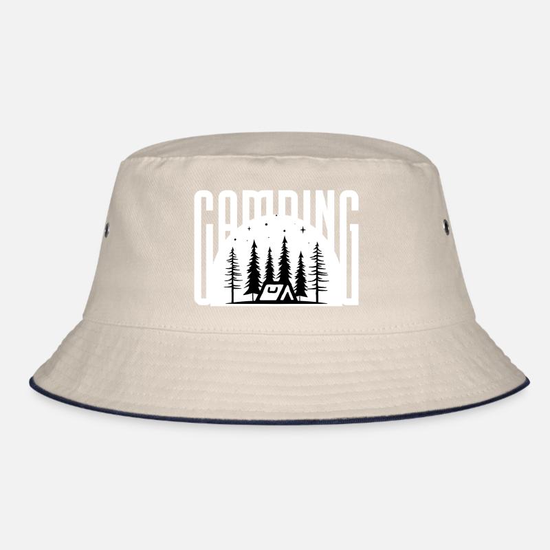 Camping Tent Night Forest Bucket Hat