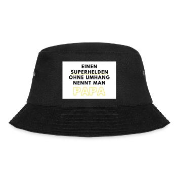Einen Superhelden ohne Umhang nennt man Papa - Bucket Hat - Schwarz - Vorne - Lela (165cm)