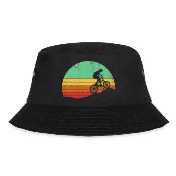 Retro Sunset Cyclist Silhouette - Bucket Hat - black - Front - Lela (165cm)