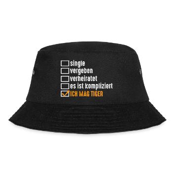 Tiger Motiv - Bucket Hat - Schwarz - Vorne - Lela (165cm)