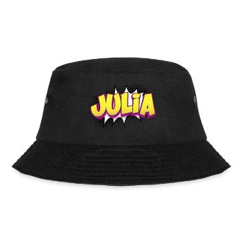 Julia Custom Name Comic Book Style Pop Art, Julia - Bucket Hat - black - Front - Lela (165cm)