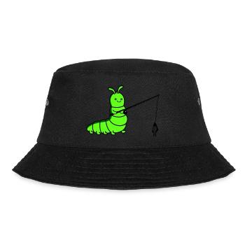 raupe angelt - Bucket Hat - Schwarz - Vorne - Lela (165cm)