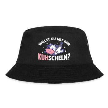 Kuh Bauernhof Kuhbauer Landwirt Rind Kühe - Bucket Hat - Schwarz - Vorne - Lela (165cm)