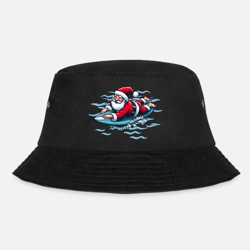 Surfender Weihnachtsmann - Bucket Hat - Schwarz