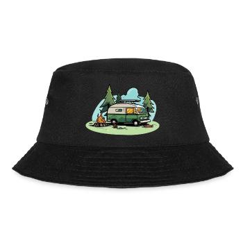 Vanlife - Bucket Hat - Schwarz - Vorne - Lela (165cm)