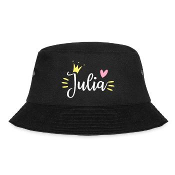 Julia Name Crown - Bucket Hat - black - Front - Lela (165cm)