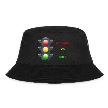 Bauern Demo Ampel - Bucket Hat - Schwarz - Vorne - Lela (165cm)