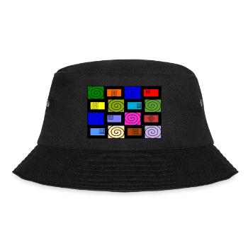 Grafisches Muster Farbwirbel - Bucket Hat - Schwarz - Vorne - Lela (165cm)