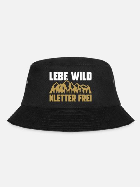 Bergsteiger Wandern Wanderer Klettern Bergsteigen - Bucket Hat - Schwarz