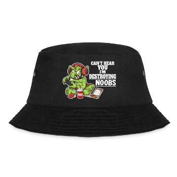 Ich kann dich nicht hören, ich zerstöre Noobs - Bucket Hat - Schwarz - Vorne - Lela (165cm)