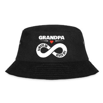 Grandpa Always On Never Off Opa Liebe Geschenk - Bucket Hat - Schwarz - Vorne - Lela (165cm)