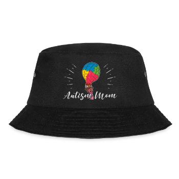 Autism Mom Luftballon Autist Puzzleteil - Bucket Hat - Schwarz - Vorne - Lela (165cm)