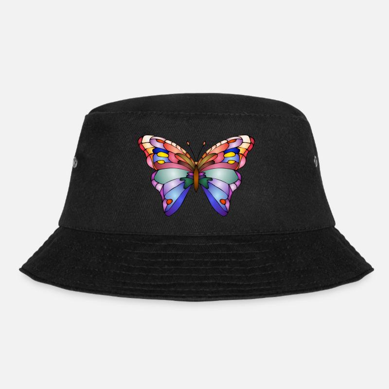 Schmetterling - Bucket Hat - Schwarz