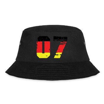 7 Zahl Deutschland Trikot - Bucket Hat - Schwarz - Vorne - Lela (165cm)