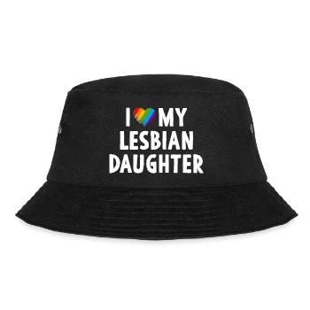 Ich liebe meine lesbische Tochter LGBT-Familie - Bucket Hat - Schwarz - Vorne - Lela (165cm)