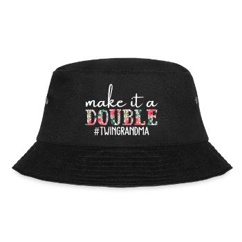 Make It A Double Twin Grandma Of Twins Grandmother - Bucket Hat - Schwarz - Vorne - Lela (165cm)