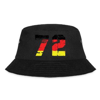 72 Zahl Deutschland Trikot - Bucket Hat - Schwarz - Vorne - Lela (165cm)