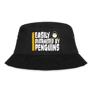 Leicht von Pinguinen abgelenkt Lustiger niedlicher Pinguin - Bucket Hat - Schwarz - Vorne - Lela (165cm)