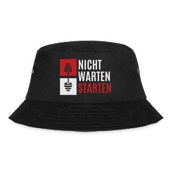 nicht warten starten 2 - Bucket Hat - Schwarz - Vorne - Lela (165cm)