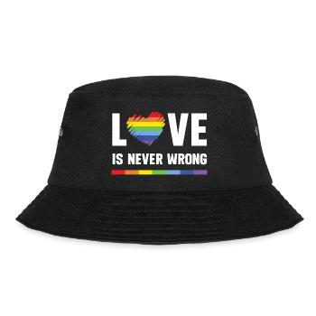 LGBT Pride Month - Love is Never Wrong - Bucket Hat - black - Front - Lela (165cm)