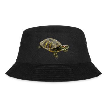 Rotwangenschildkröte, ein Panzerträger mit Charme - Bucket Hat - Schwarz - Vorne - Lela (165cm)