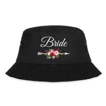 Bride Arrow Flower Bouquet - Bucket Hat - black - Front - Lela (165cm)