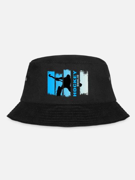 hockey I goalie blue grunge feldhockey - Bucket Hat - Schwarz