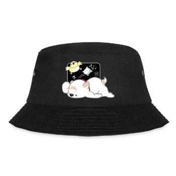 Dog Korean - Japanese Style 04B - Bucket Hat - black - Front - Lela (165cm)
