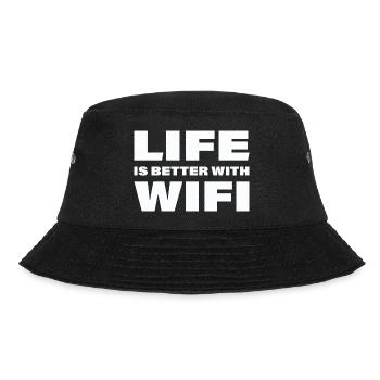 LIFE IS BETTER WITH WIFI - Bucket Hat - black - Front - Lela (165cm)