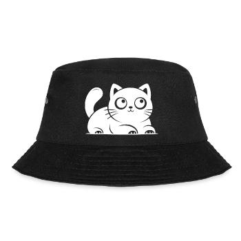 Cute Lucky Cat Cats Drawing - Bucket Hat - black - Front - Lela (165cm)