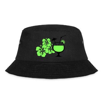 Hawaiian Hibiscus Cocktail - Bucket Hat - black - Front - Lela (165cm)