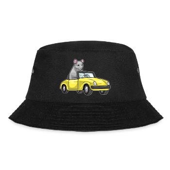 Ratte Auto - Bucket Hat - Schwarz - Vorne - Lela (165cm)