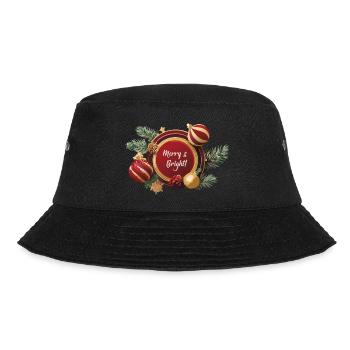 Merry & Bright | Christmas | Christmas baubles - Bucket Hat - black - Front - Lela (165cm)