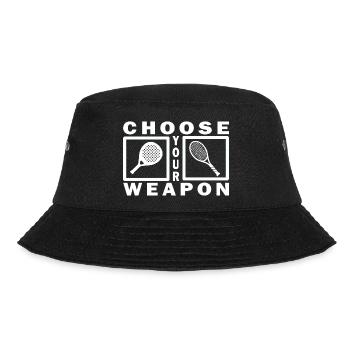 Padel Tennis Shirt Hoodie Choose your weapon white - Bucket Hat - Schwarz - Vorne - Lela (165cm)