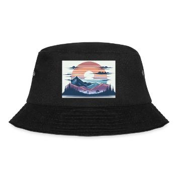 Sonnenuntergang in den Bergen - Bucket Hat - Schwarz - Vorne - Lela (165cm)