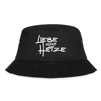 Liebe statt Hetze - Bucket Hat - Schwarz - Vorne - Lela (165cm)