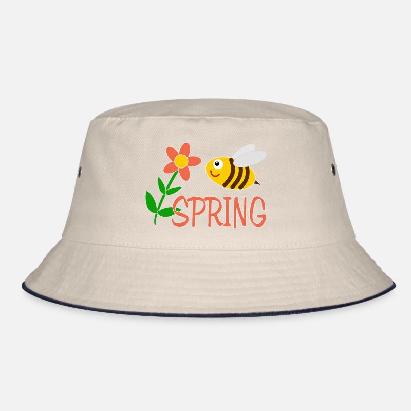 Spring motif with bee Bucket Hat