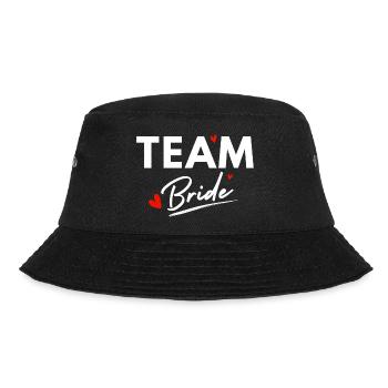 Team Bride Hearts - Brautgeschenk - Bucket Hat - Schwarz - Vorne - Lela (165cm)