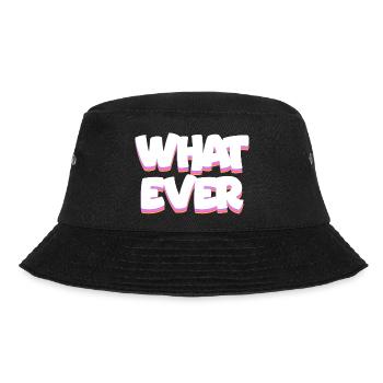 Welcher fette Neon-Pop-Text auch immer - Bucket Hat - Schwarz - Vorne - Lela (165cm)