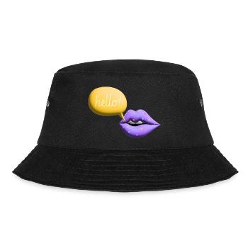 Mouth Hello Lips Retro 3D Colorful - Bucket Hat - black - Front - Lela (165cm)