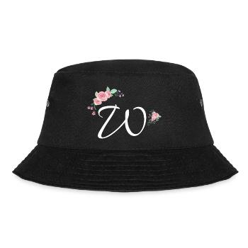 Buchstabe w Blumen - Bucket Hat - Schwarz - Vorne - Lela (165cm)
