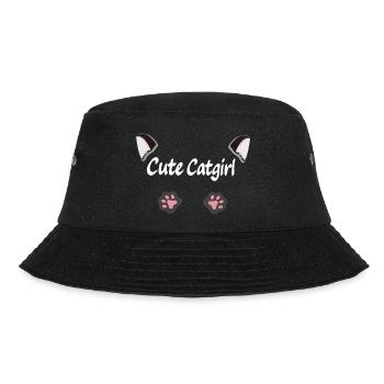 cute Cat girl, Ohren, tier tatzen - Bucket Hat - Schwarz - Vorne - Lela (165cm)