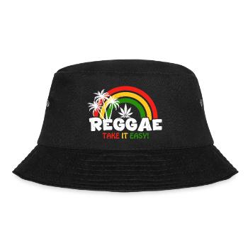 Reggae Vibe Rainbow with Cannabis Motif - Bucket Hat - black - Front - Lela (165cm)